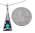 Navajo Sterling Silver Turquoise 18-1/8" Italian Snake Chain Pendant Necklace Set AX127465